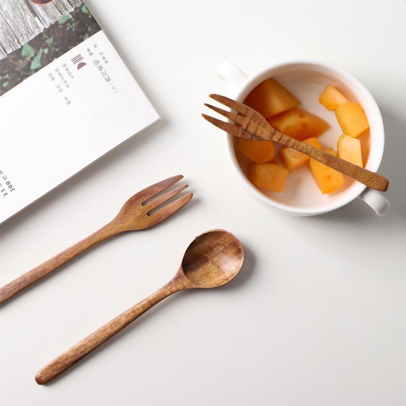 Wooden Kitchen Utensil Spoon and Fork Set