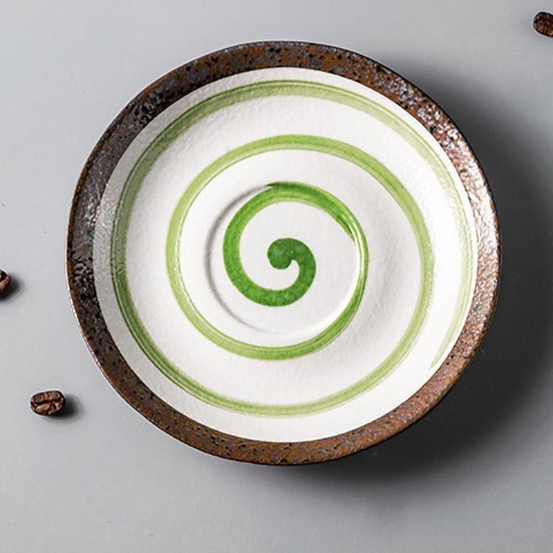 Artisan Ceramic Green Tea Cup and Saucer Set