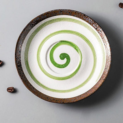 Artisan Ceramic Green Tea Cup and Saucer Set