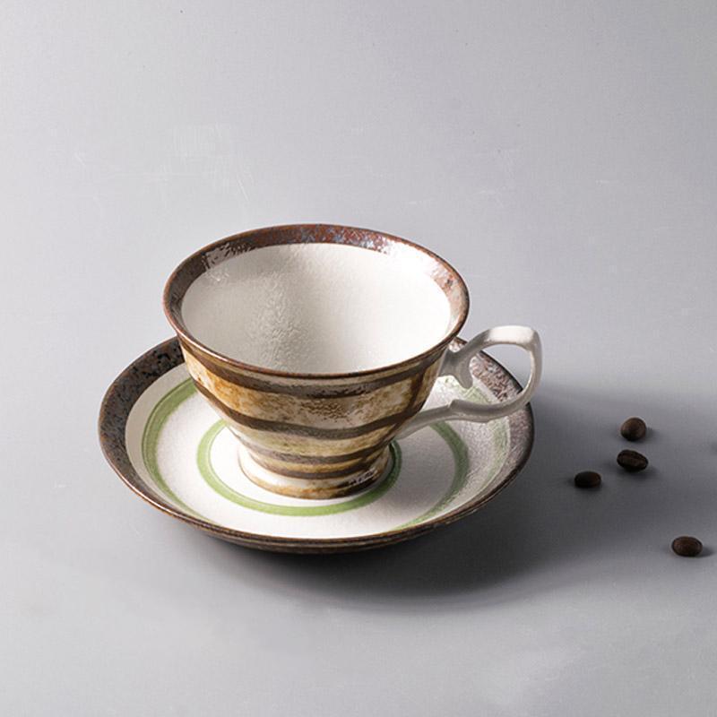 Artisan Ceramic Green Tea Cup and Saucer Set