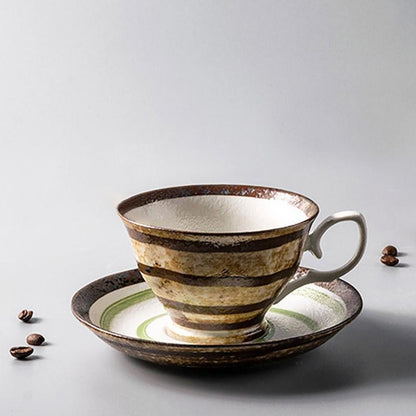 Artisan Ceramic Green Tea Cup and Saucer Set