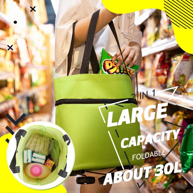 Versatile 2-in-1 Collapsible Cart Bag with Wheels