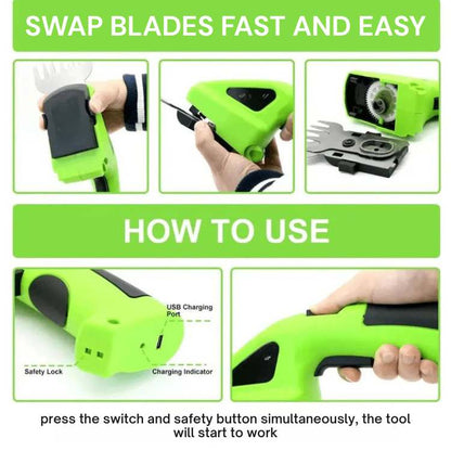 2 - in - 1 Cordless Garden Trimmer - Hedge Trimmer - Wild Eye Vision