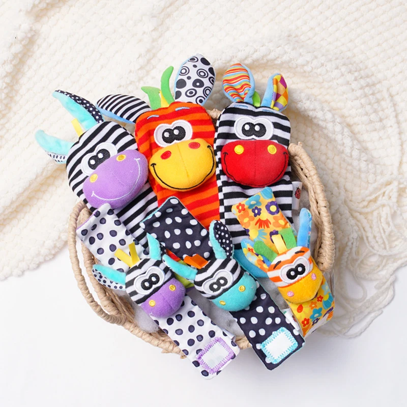 Colorful Baby Rattle Toy and Cute Socks Set