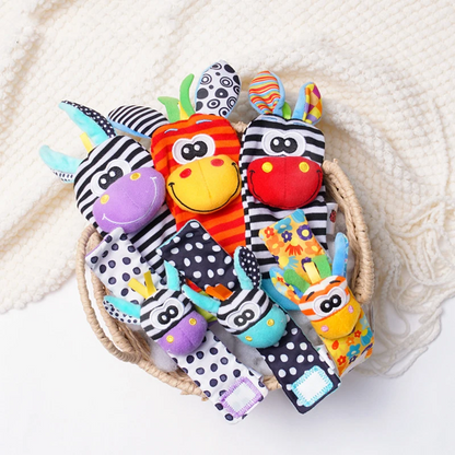 Colorful Baby Rattle Toy and Cute Socks Set