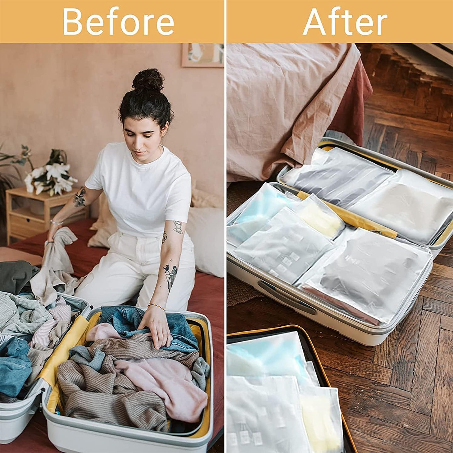 Clear Reusable Clothing Storage Bags - 20 Pack