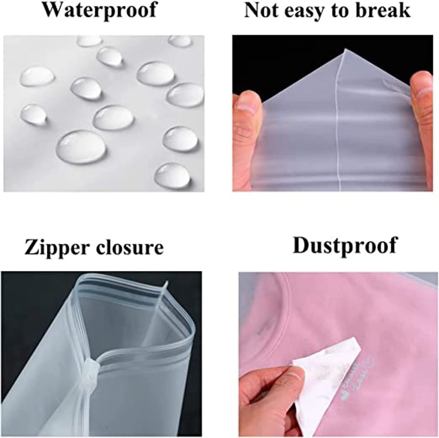 Clear Reusable Clothing Storage Bags - 20 Pack