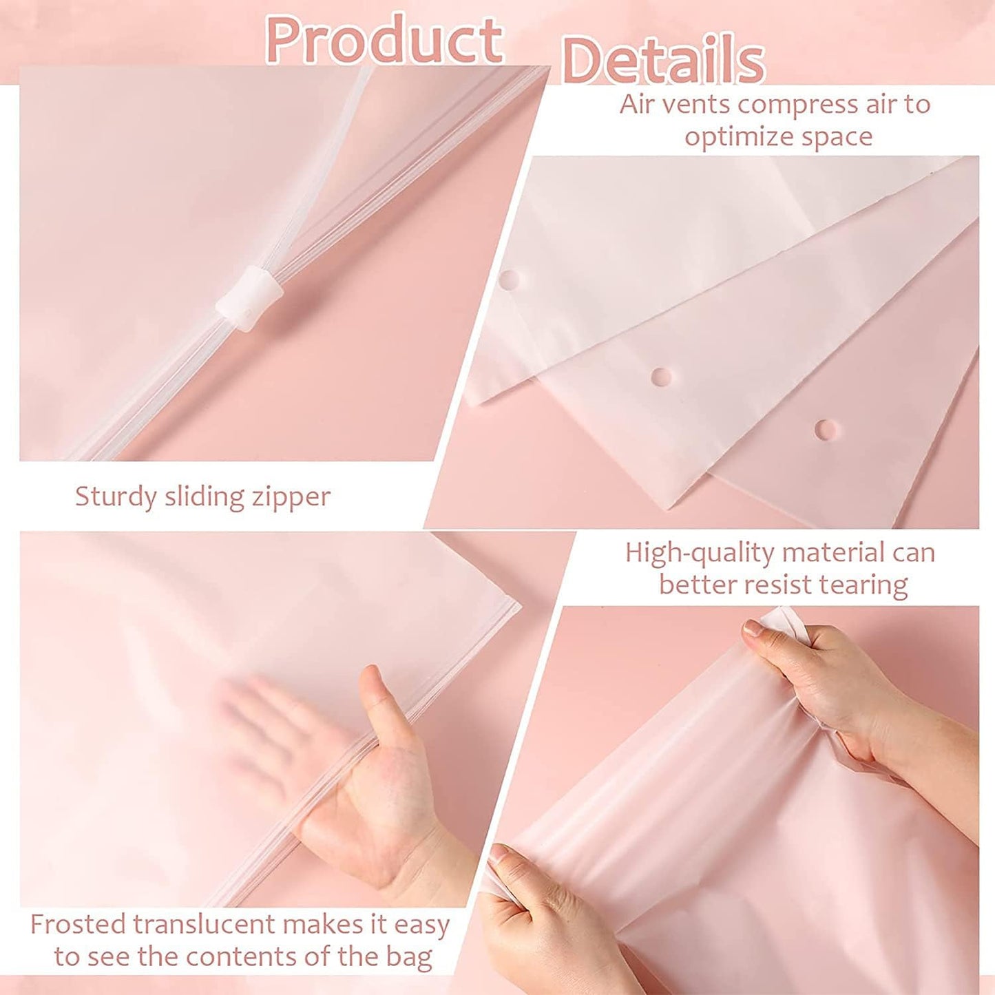 Clear Reusable Clothing Storage Bags - 20 Pack