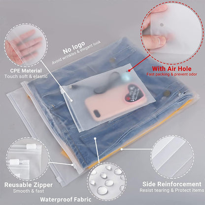 Clear Reusable Clothing Storage Bags - 20 Pack