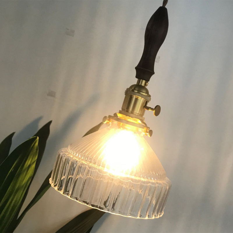 Farmhouse Style Pendant Lighting - Vintage Glass Drop Lamp