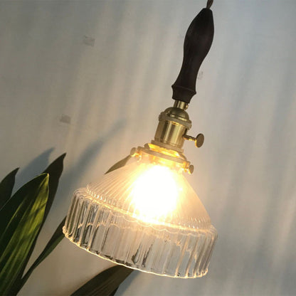 Farmhouse Style Pendant Lighting - Vintage Glass Drop Lamp