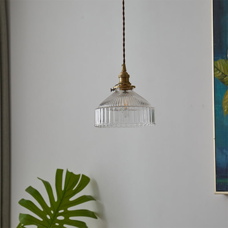 Farmhouse Style Pendant Lighting - Vintage Glass Drop Lamp