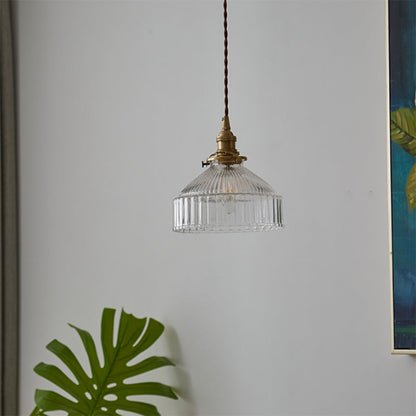 Farmhouse Style Pendant Lighting - Vintage Glass Drop Lamp