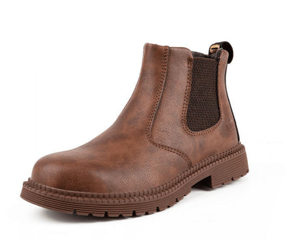 Durable Leather Steel Toe Work Boots - Fesara