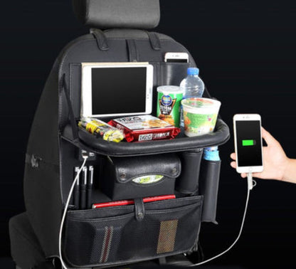Car Backseat Organizer Storage Bag with USB Chargers - Fesara
