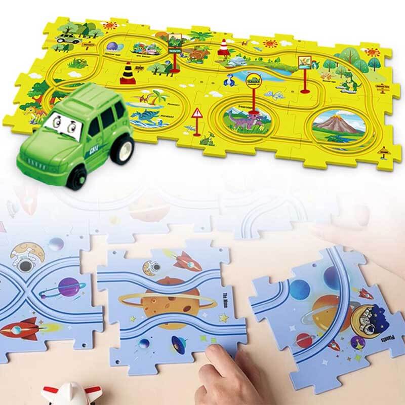Electric Train Set with Tracks and Building Pieces - Fesara