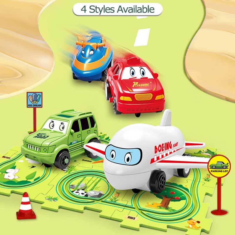 Electric Train Set with Tracks and Building Pieces