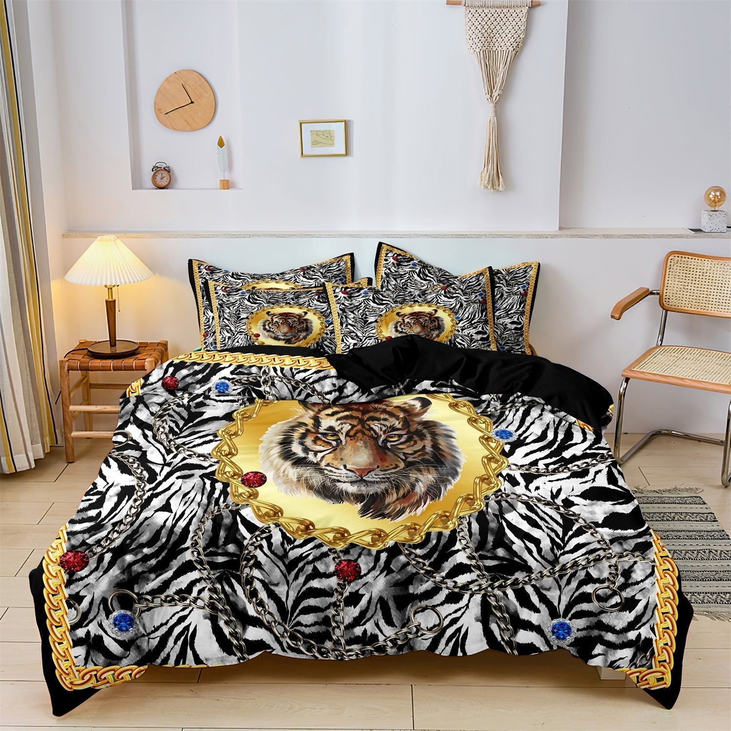 Wild Tiger Printed Kids Bed Set - Fesara