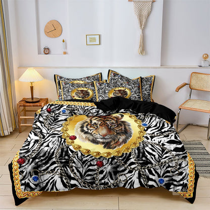 Wild Tiger Printed Kids Bed Set - Fesara