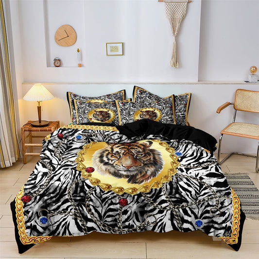 Wild Tiger Printed Kids Bed Set - Fesara