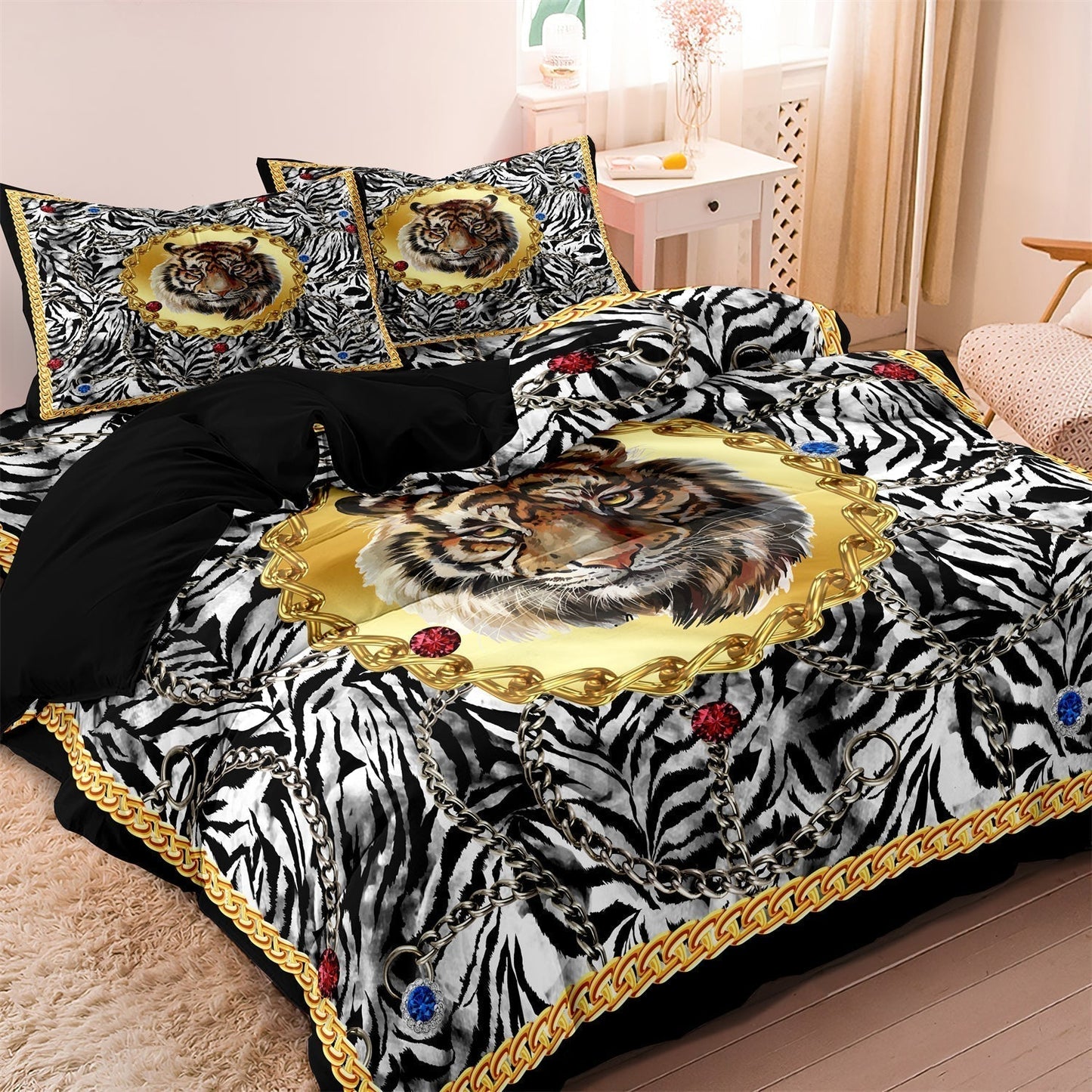 Wild Tiger Printed Kids Bed Set