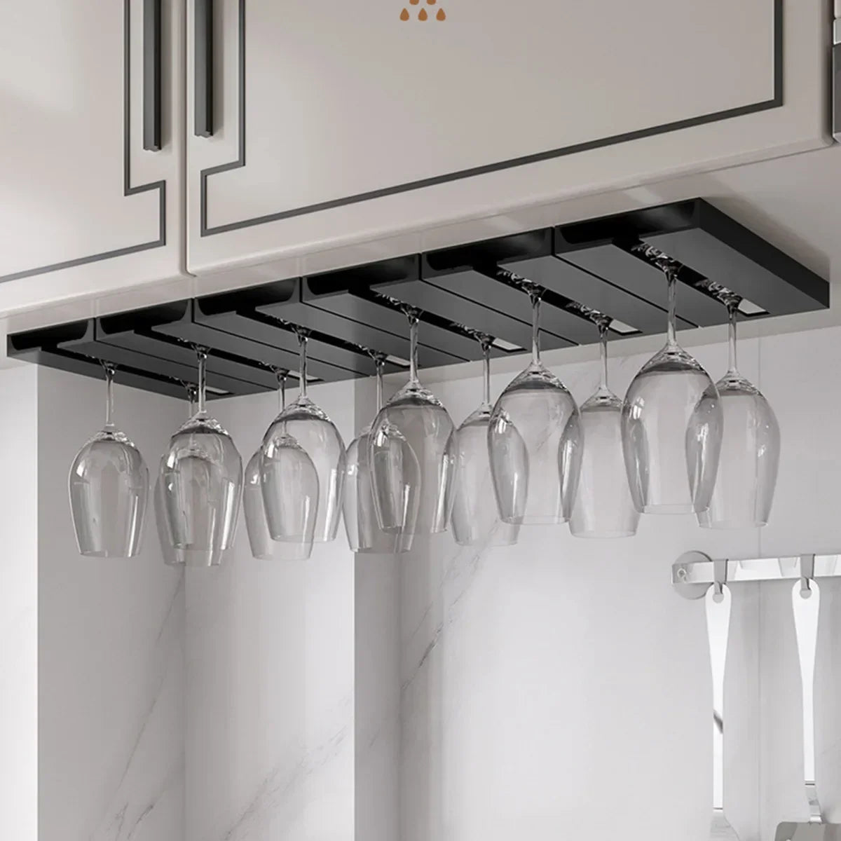 Modern Wine Glass Holder for Compact Kitchen Storage
