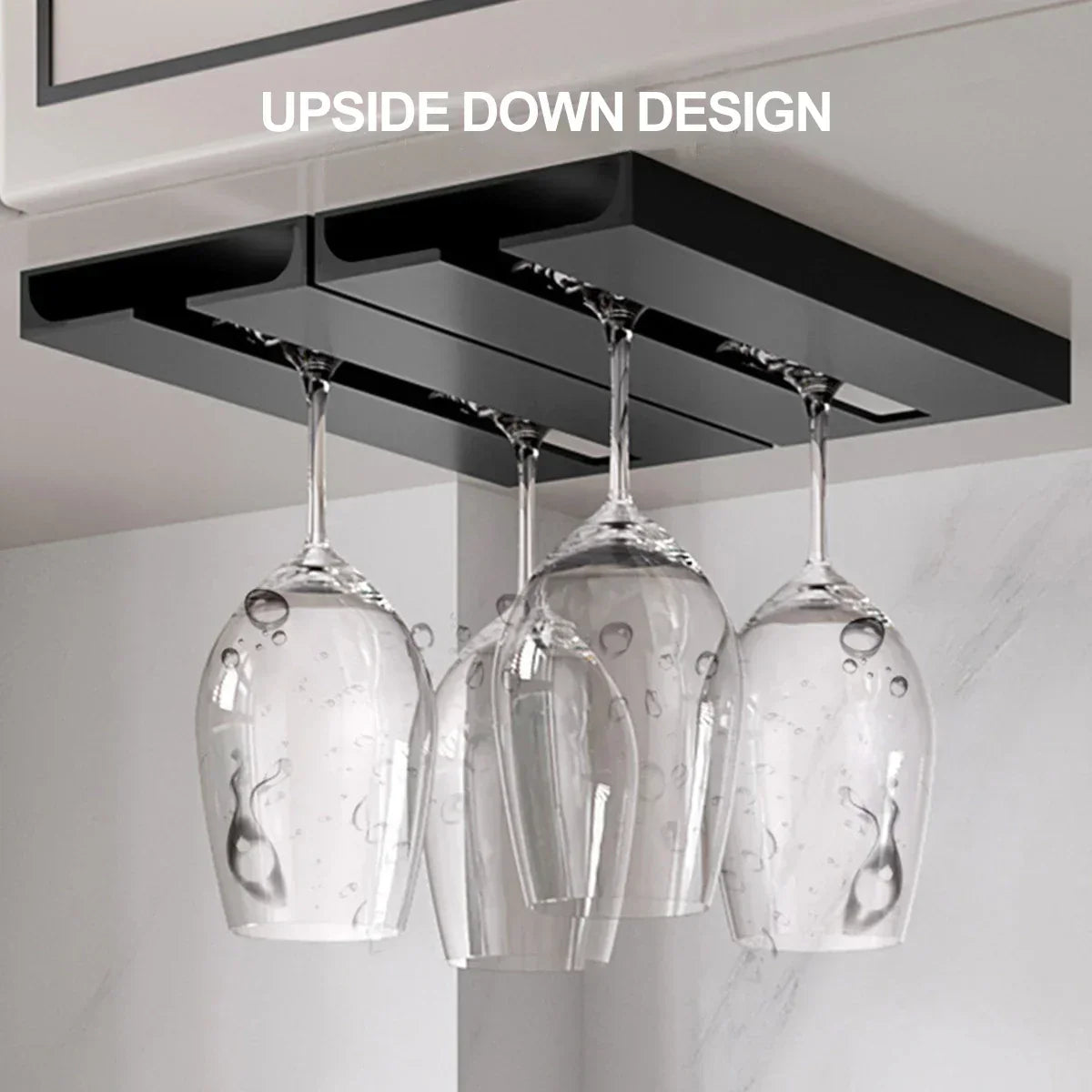 Modern Wine Glass Holder for Compact Kitchen Storage