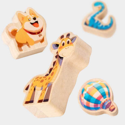 Colorful Wooden Stacking Blocks for Kids