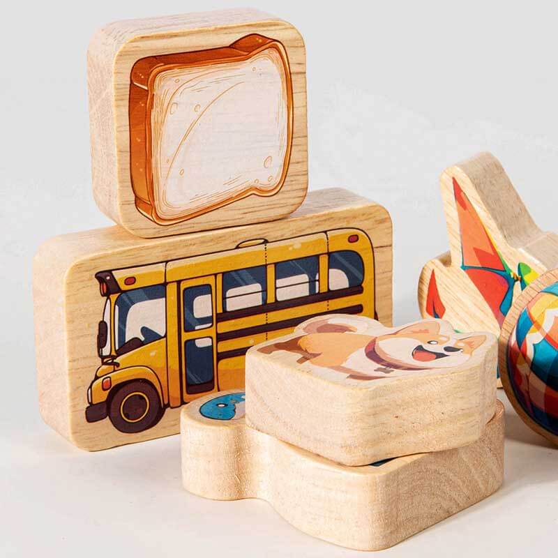 Colorful Wooden Stacking Blocks for Kids