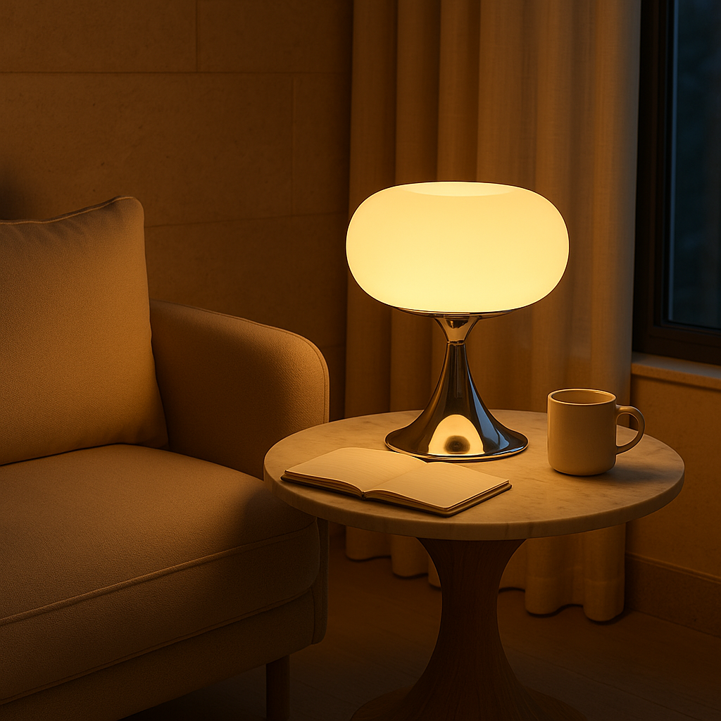 Vintage Glass Table Light with Warm Glow - Fesara