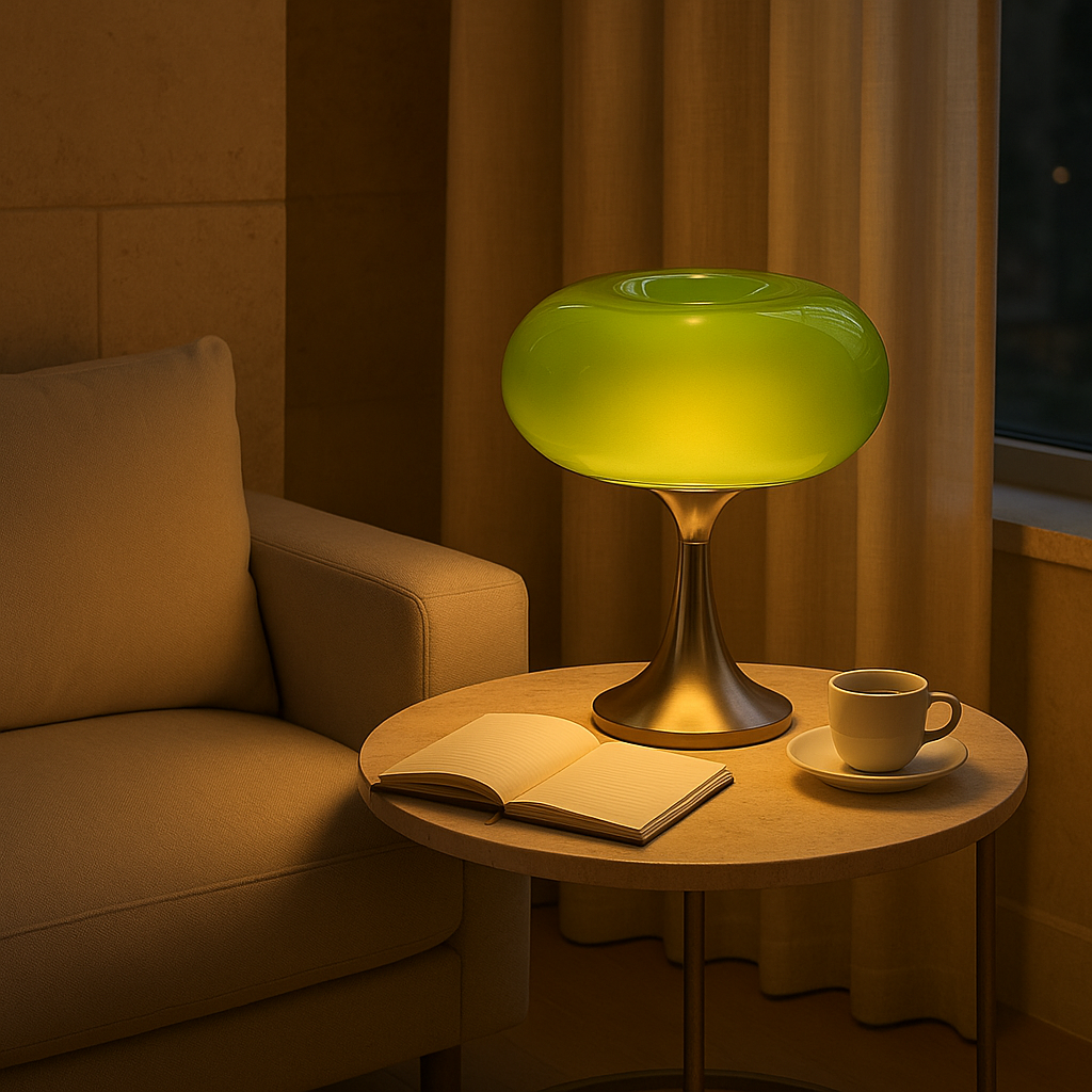 Vintage Glass Table Light with Warm Glow