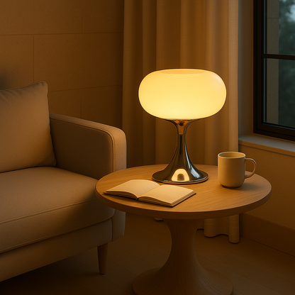 Vintage Glass Table Light with Warm Glow