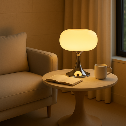 Vintage Glass Table Light with Warm Glow