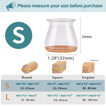 Fesara | Transparent Furniture Leg Protectors with Felt Bottoms - Fesara