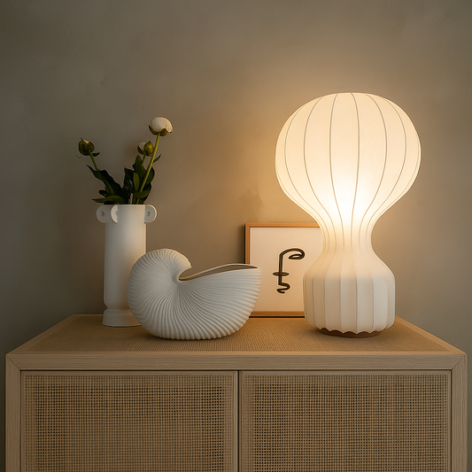 Soft Silk Table Lamp - Cozy Warm LED Lighting - Fesara