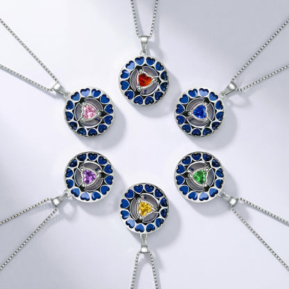 Luxurious 18K Gold Birthstone Moon Necklace