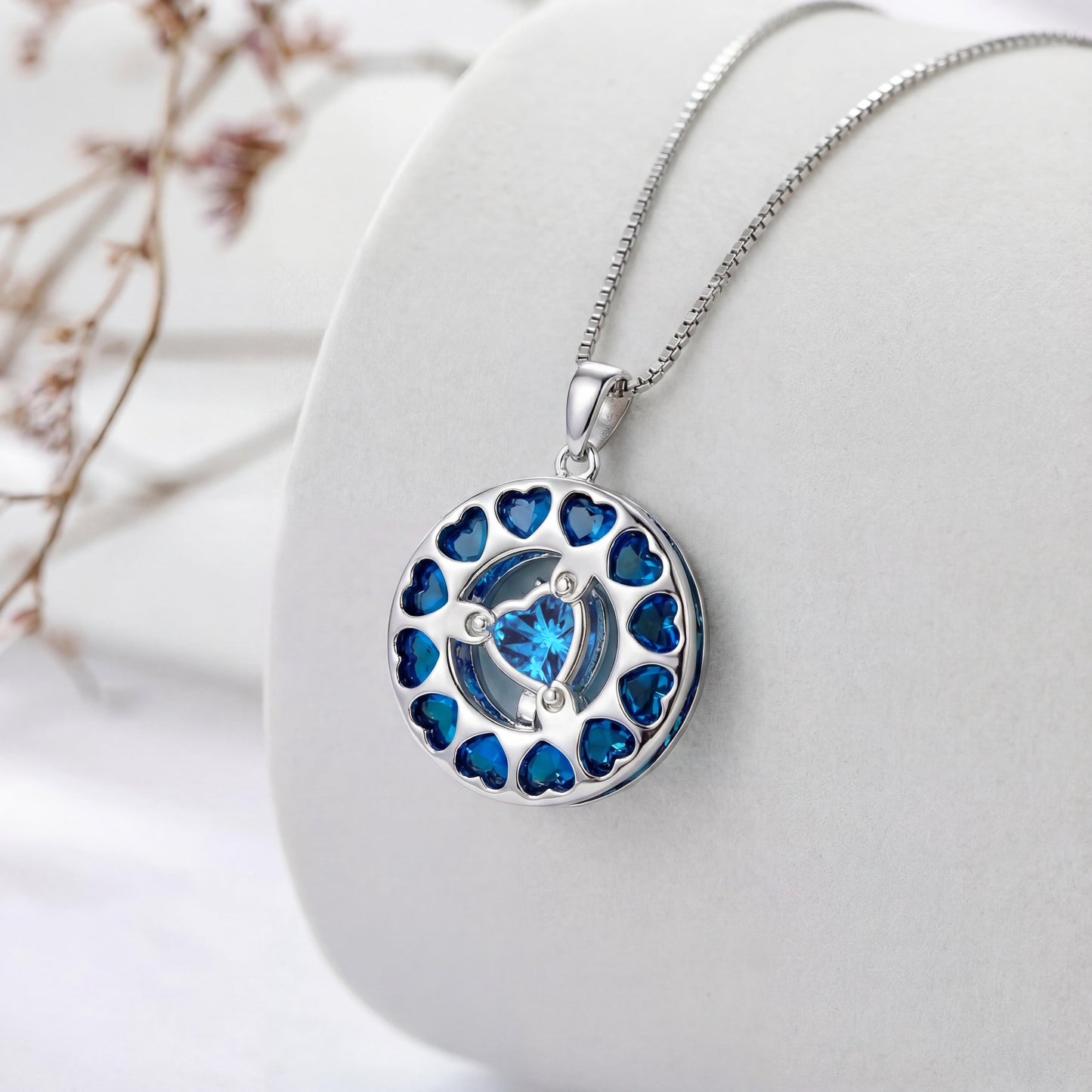 Luxurious 18K Gold Birthstone Moon Necklace