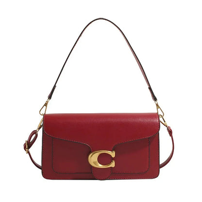 2025 New Women's High-End Pure Color Simple Square Bag Multi-Layer Commuting Single Shoulder Bag Neutral Minimalist Style 10