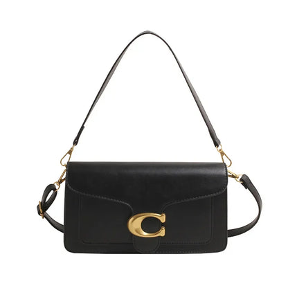2025 New Women's High-End Pure Color Simple Square Bag Multi-Layer Commuting Single Shoulder Bag Neutral Minimalist Style 4