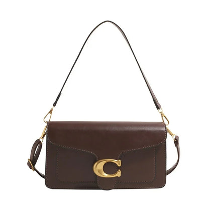 2025 New Women's High-End Pure Color Simple Square Bag Multi-Layer Commuting Single Shoulder Bag Neutral Minimalist Style 6