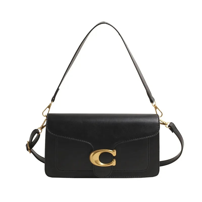 2025 New Women's High-End Pure Color Simple Square Bag Multi-Layer Commuting Single Shoulder Bag Neutral Minimalist Style 7