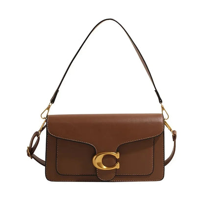 2025 New Women's High-End Pure Color Simple Square Bag Multi-Layer Commuting Single Shoulder Bag Neutral Minimalist Style 9