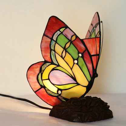 Classic Floral Glass Table Lamp with Decorative Accent