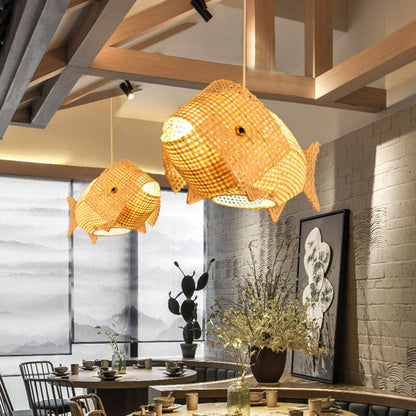 Natural Wood Hanging Pendant Light