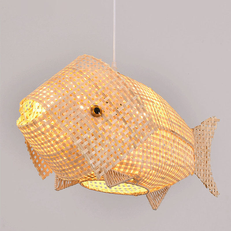 Natural Wood Hanging Pendant Light