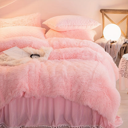 Soft Plush Velvet Duvet Cover Set for Cozy Bedding