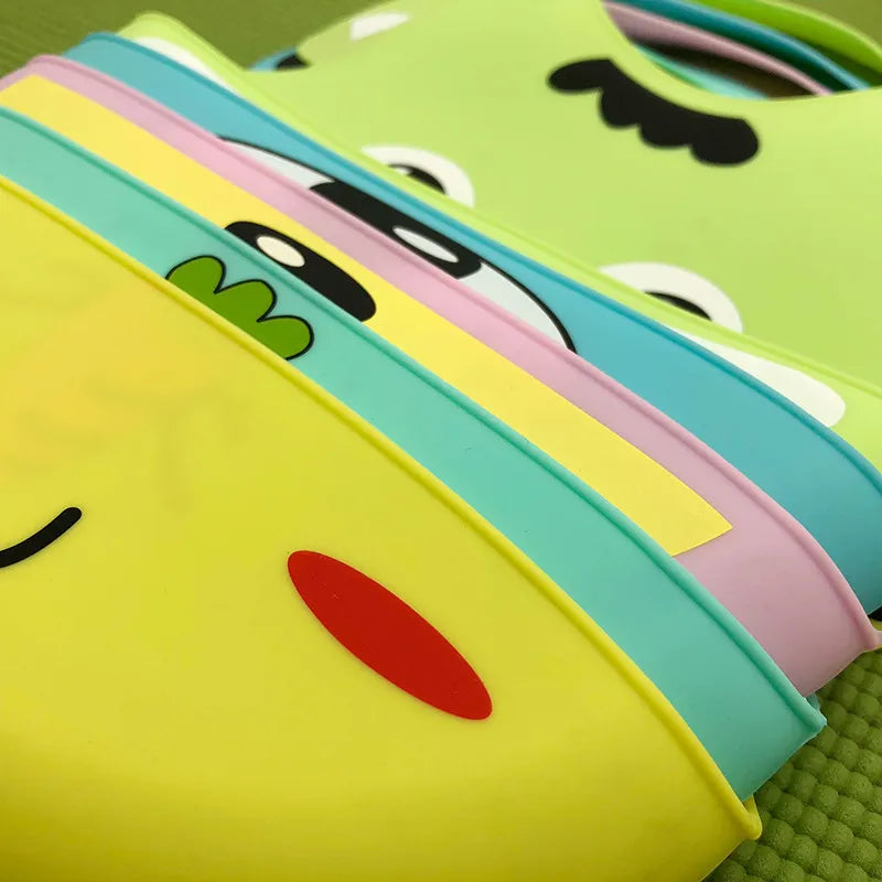 Soft Silicone Baby Bibs with Cute Animal Patterns