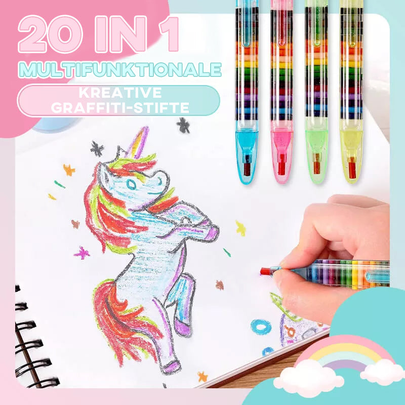 Colorful 20-in-1 Art Marker Pens Set - Fesara