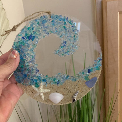 Coastal Sea Glass Wave Decoration