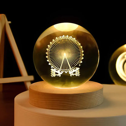Sparkling Glass Globe Table Lamp